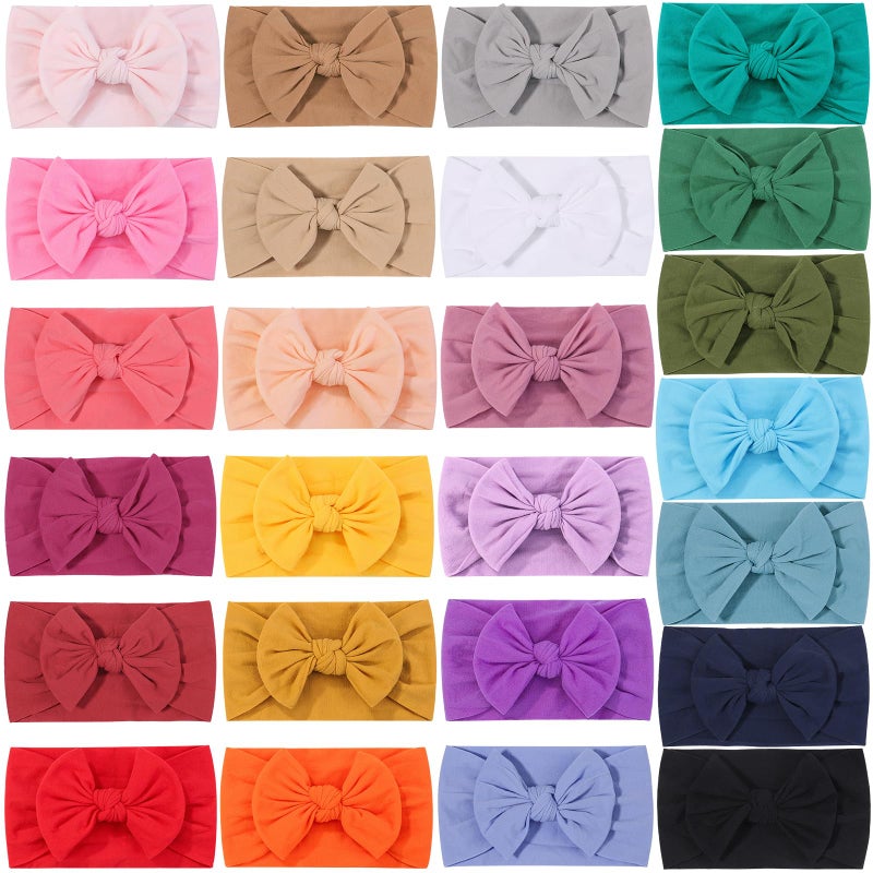 ALinmo 25PCS Baby Nylon Headbands Soft Hairbands Hair Bow Elastics for Baby Girls Newborn Infant Toddlers Kids - Image 2